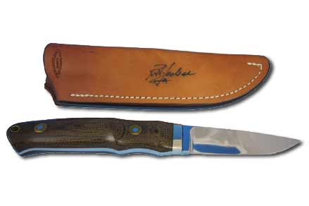 RW Loveless Caper Finn Knife | Back View with Case