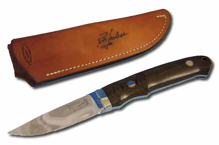 RW Loveless Caper Finn Knife | Front View with Case