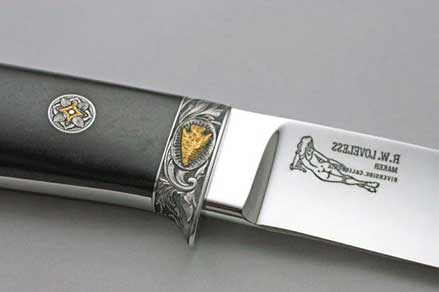 RW Loveless Drop-Point Knife | Engraving on Back of Knife