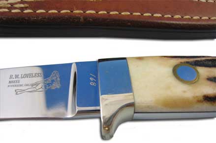 RW Loveless Stag Handled Knife | Engraving